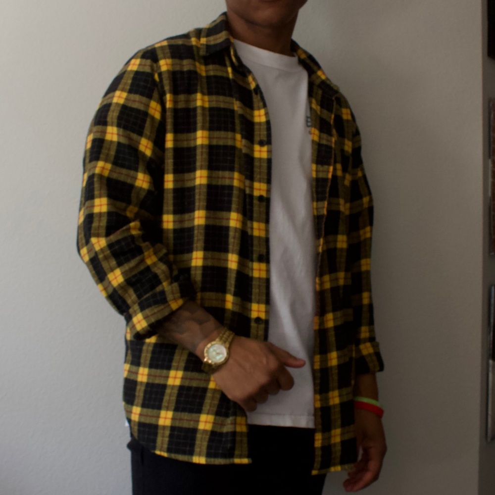 Forever 21 Black and Yellow Flannel